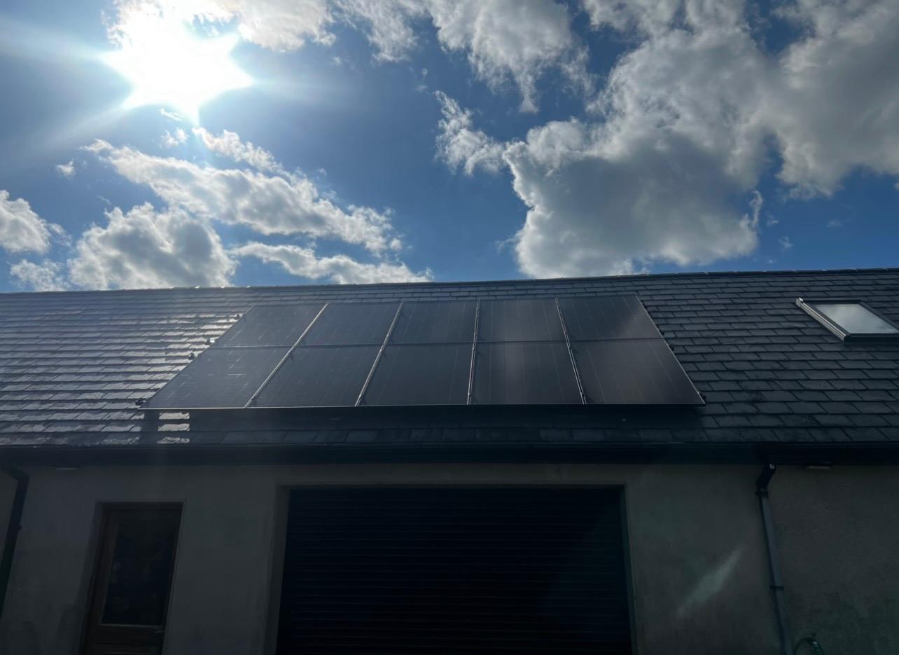Residential solar installation on a Roscommon home